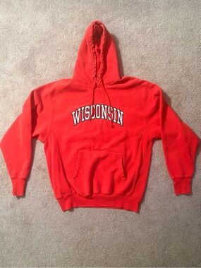 Steve & Barry's Red Wisconsin Pullover Hoodie with Drawstring